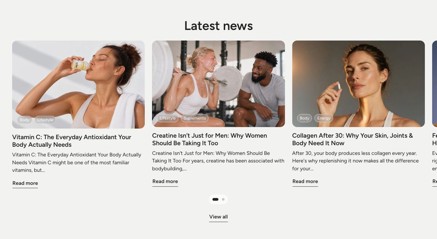 Blog posts on desktop