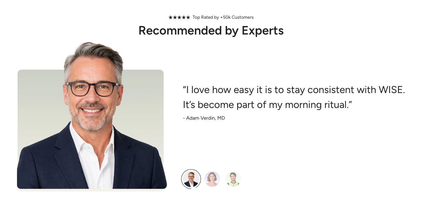 Expert testimonial on desktop