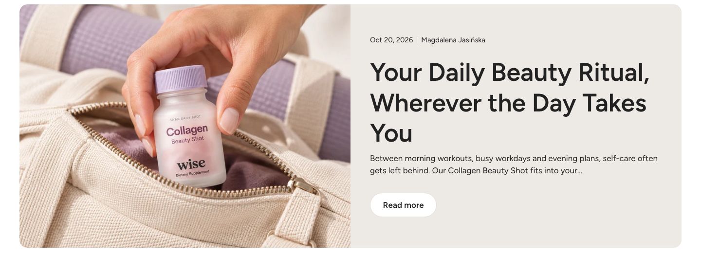 Featured blog post on desktop