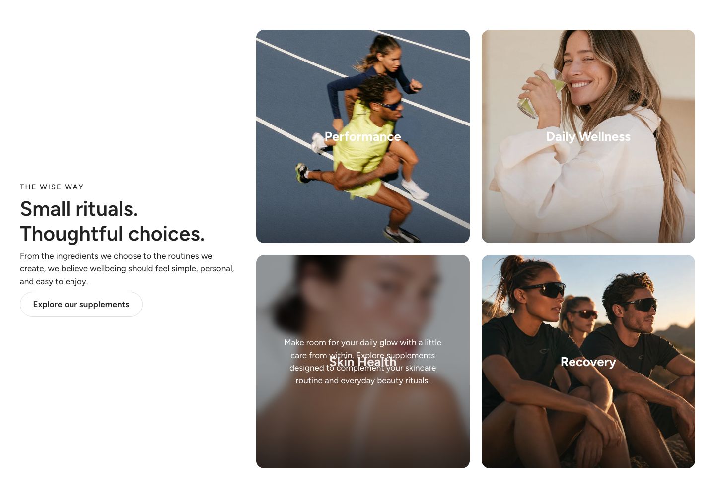 Grid view with hover on desktop