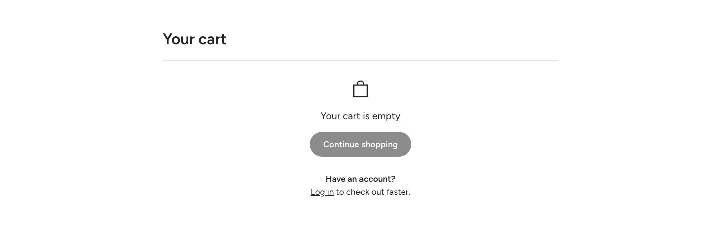 Cart page on desktop