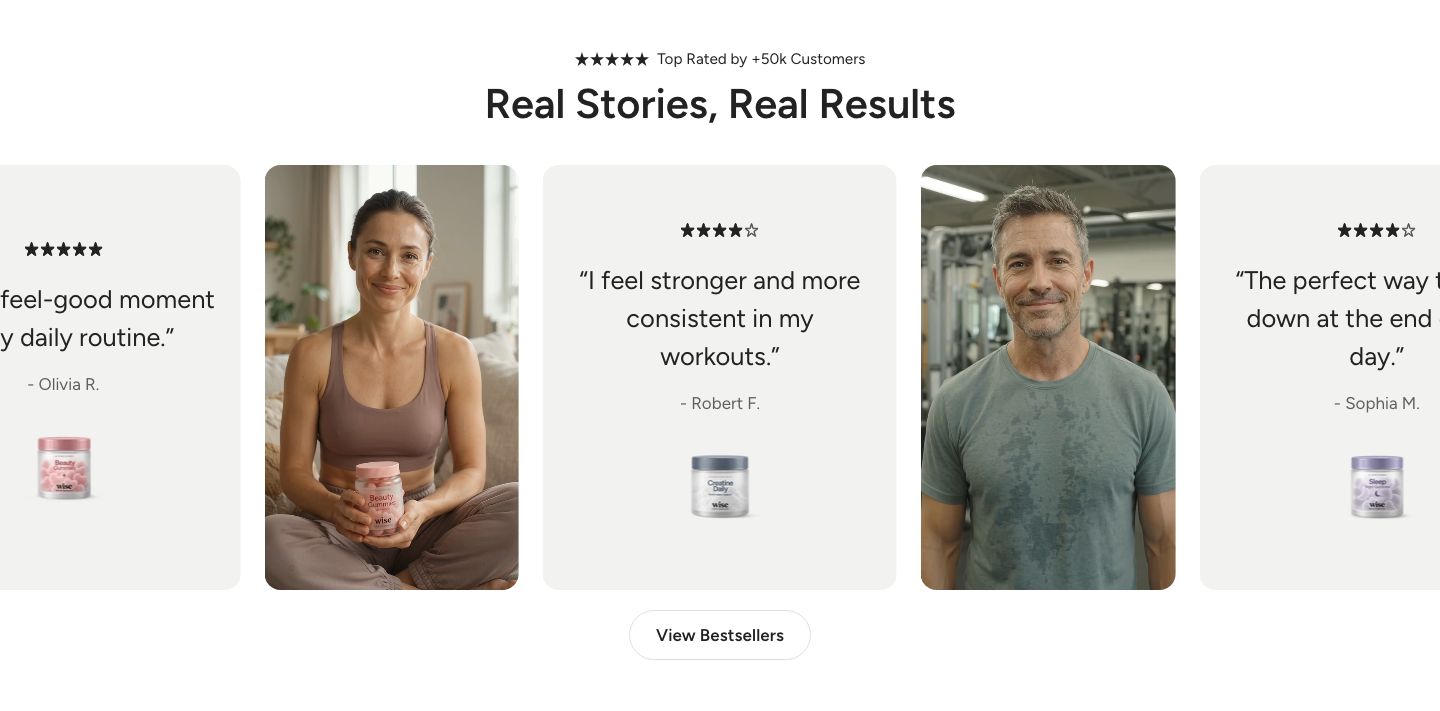 Testimonial video reels on desktop