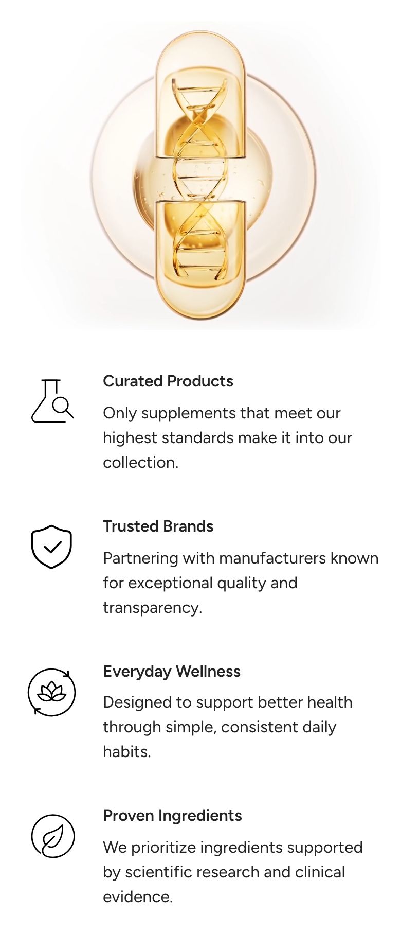 Product benefits on mobile