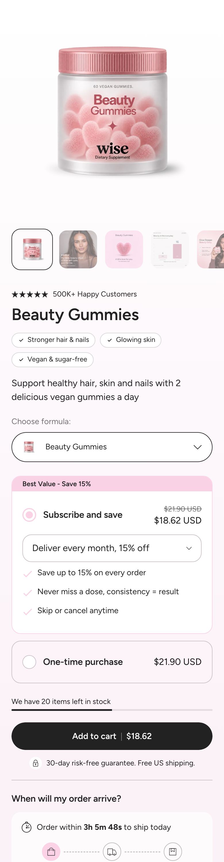 Product information on mobile